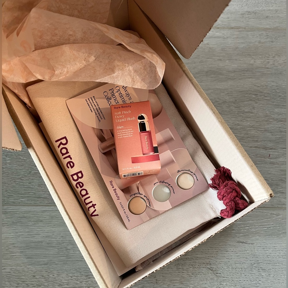 NEW Rare Beauty Mini Hope Blush PLUS Primer Samples & Branded Bag! NIB unopened